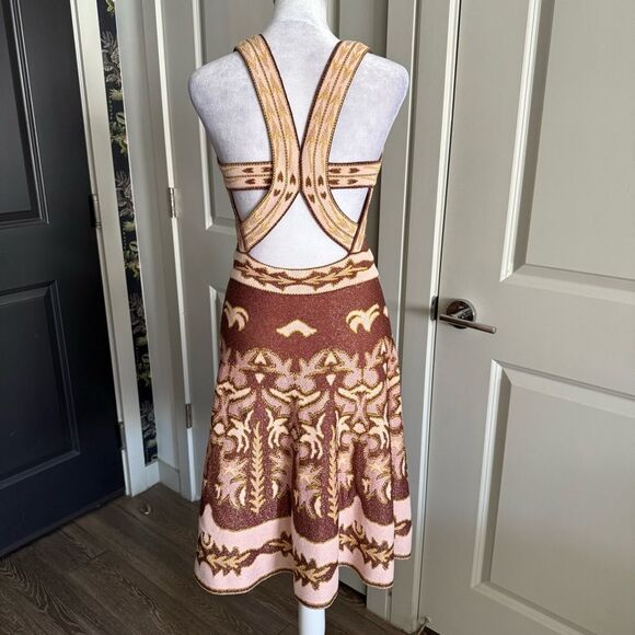 Missoni Metallic Knit Fit Flare Dress with Strappy Back Size IT 42 US S - Picture 4 of 7